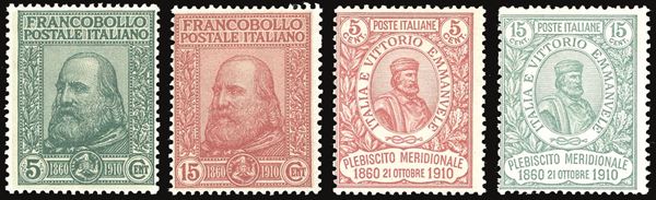 REGNO D'ITALIA 1910 - Garibaldi, serie completa (87/90)