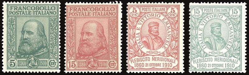 REGNO D'ITALIA 1910 - Garibaldi, serie completa (87/90)  - Auction Philately - Cambi Casa d'Aste
