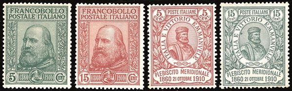 REGNO D'ITALIA 1910 - Garibaldi, serie completa (87/90)