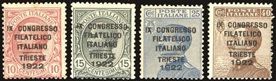 Regno D'italia 1922 - Congresso Filatelico, Soprastampati, Serie Completa (123/126)
