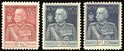Regno D'italia 1925/26 - Giubileo, Dent. 11, Serie Completa (189/191)