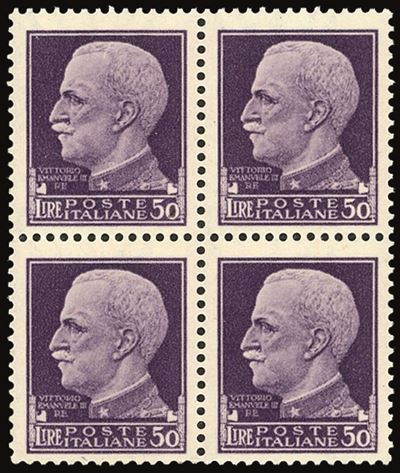Regno D'italia 1929/42 - Imperiale, Serie Completa (242a/261), Blocchi di Quattro