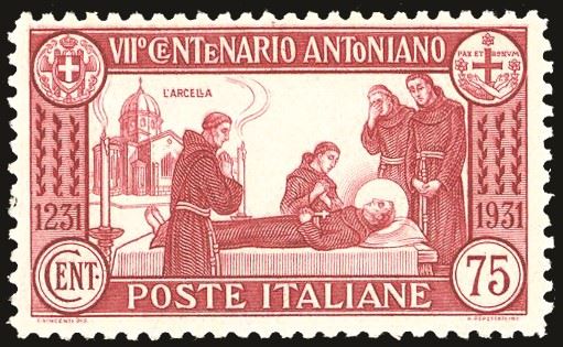 REGNO D'ITALIA 1931 - 75 cent. S.Antonio, dent. 12 (299)