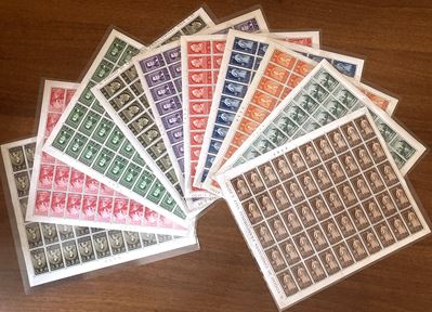 Regno D'italia 1937 - Uomini Illustri, Serie Completa (426/435), Fogli Completi di 50 Esemplari