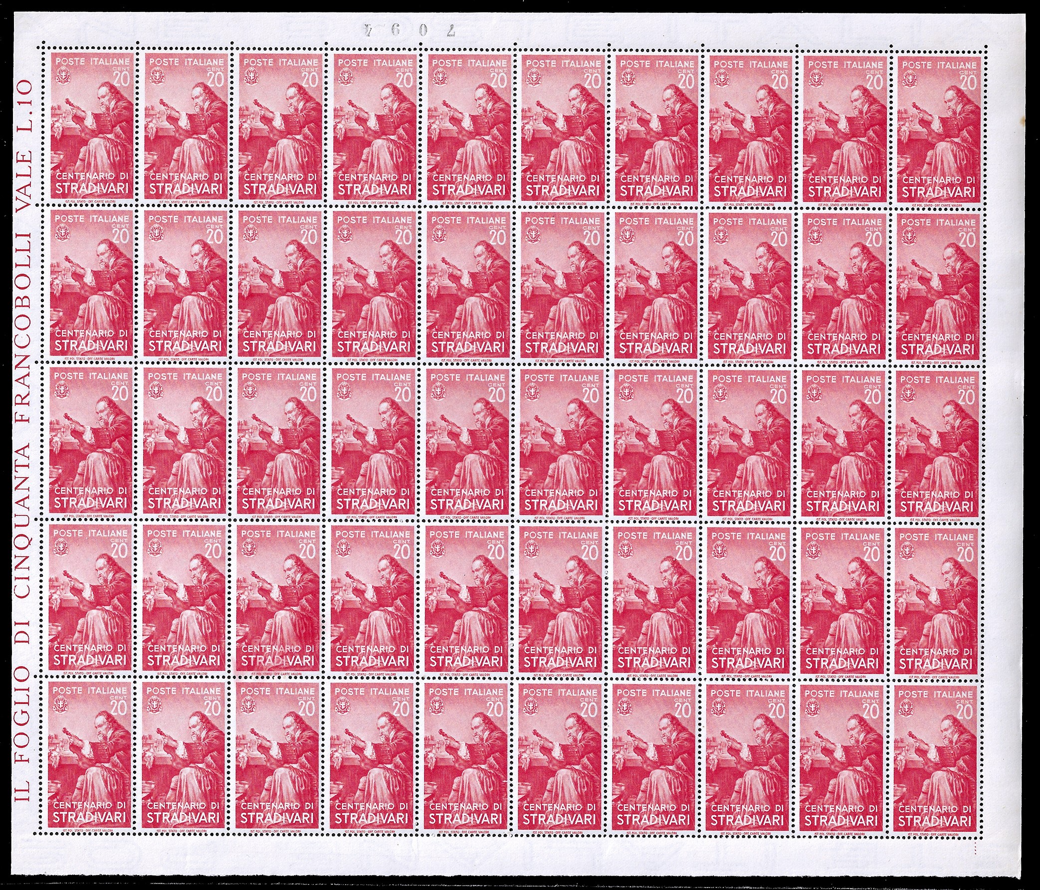 Regno D'italia 1937 - Uomini Illustri, Serie Completa (426/435), Fogli Completi di 50 Esemplari