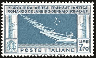 Regno D'italia - Posta Aerea 1930 - 7,70 Lire Crociera Balbo (25)
