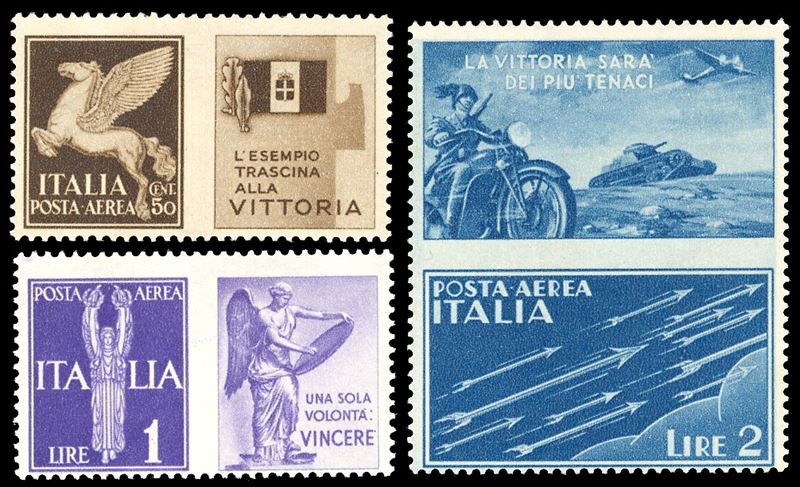 REGNO D'ITALIA - PROPAGANDA DI GUERRA 1942 - Non emessi, serie completa (12A/12C)  - Auction Philately - Cambi Casa d'Aste
