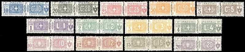 REGNO D'ITALIA - PACCHI POSTALI 1914/22 - Nodo di Savoia, serie completa (7/19)  - Auction Philately - Cambi Casa d'Aste