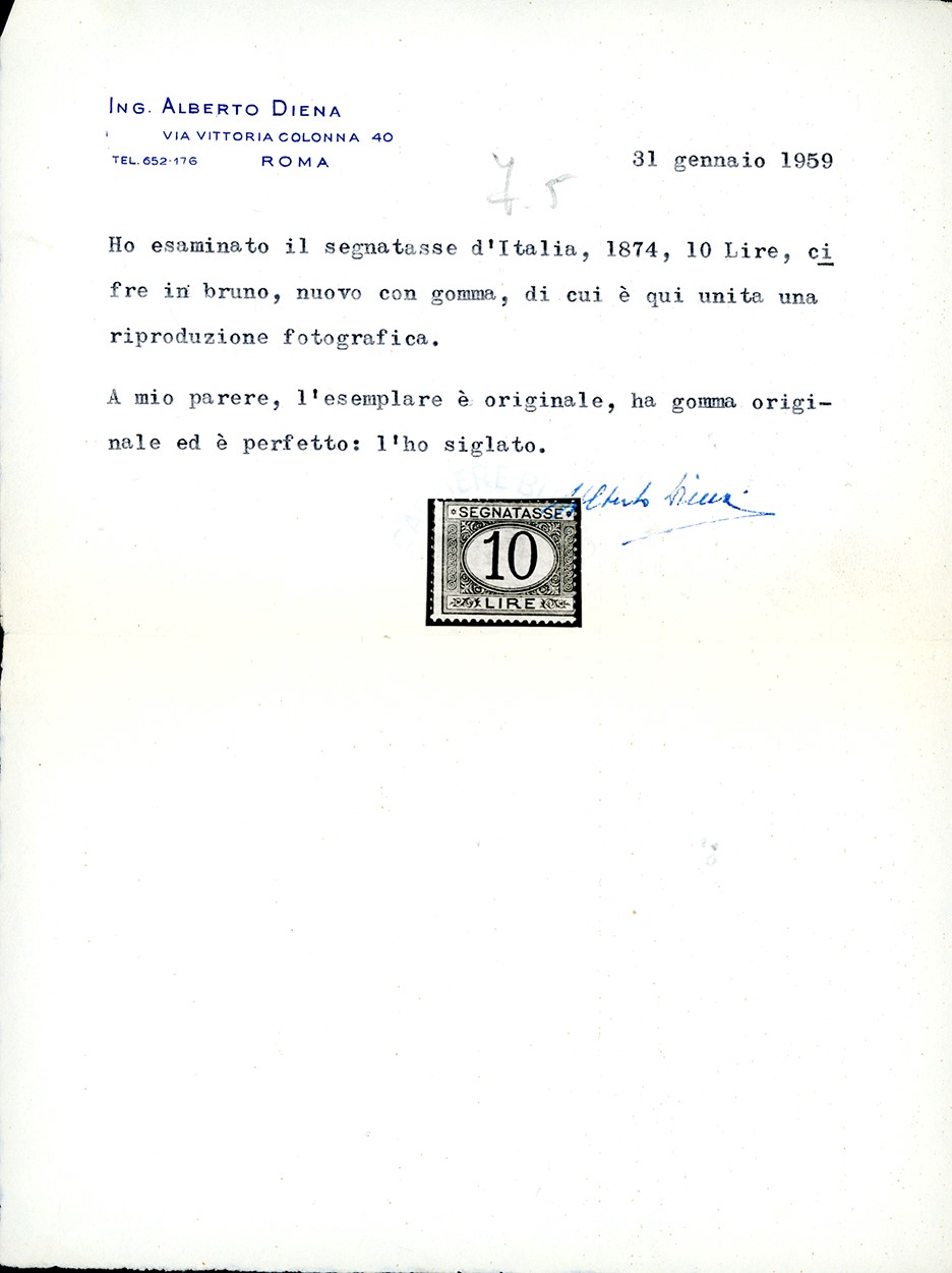 Regno D'italia - Segnatasse 1870/74 - 1 Lira, 2 Lire, e 10 Lire Azzurro Cifre Brune (11,12,14)