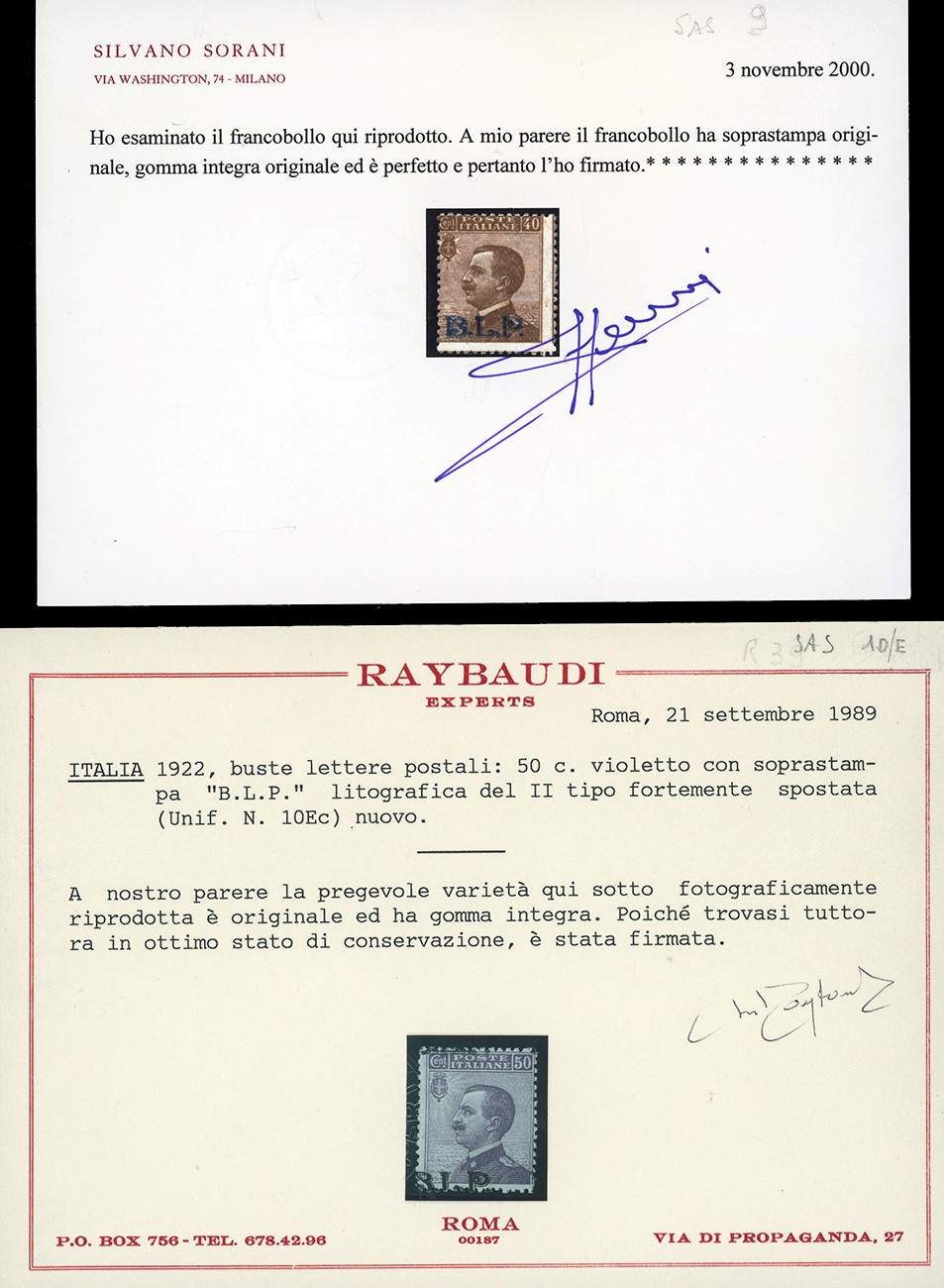 Regno D'italia Blp 1922/23 - Soprastampa Blp, II Tipo, Serie Completa, L'1 Lira con Soprastampa C...