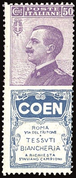 Regno D'italia Pubblicitari 1924 - 50 Cent. Coen (10)