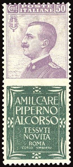 Regno D'italia Pubblicitari 1924 - 50 Cent. Piperno (13)