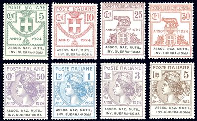 Regno D'italia - Enti Parastatali Assoc.naz.mutil.inv.guerra-roma 1924 - Serie Completa (5/12)