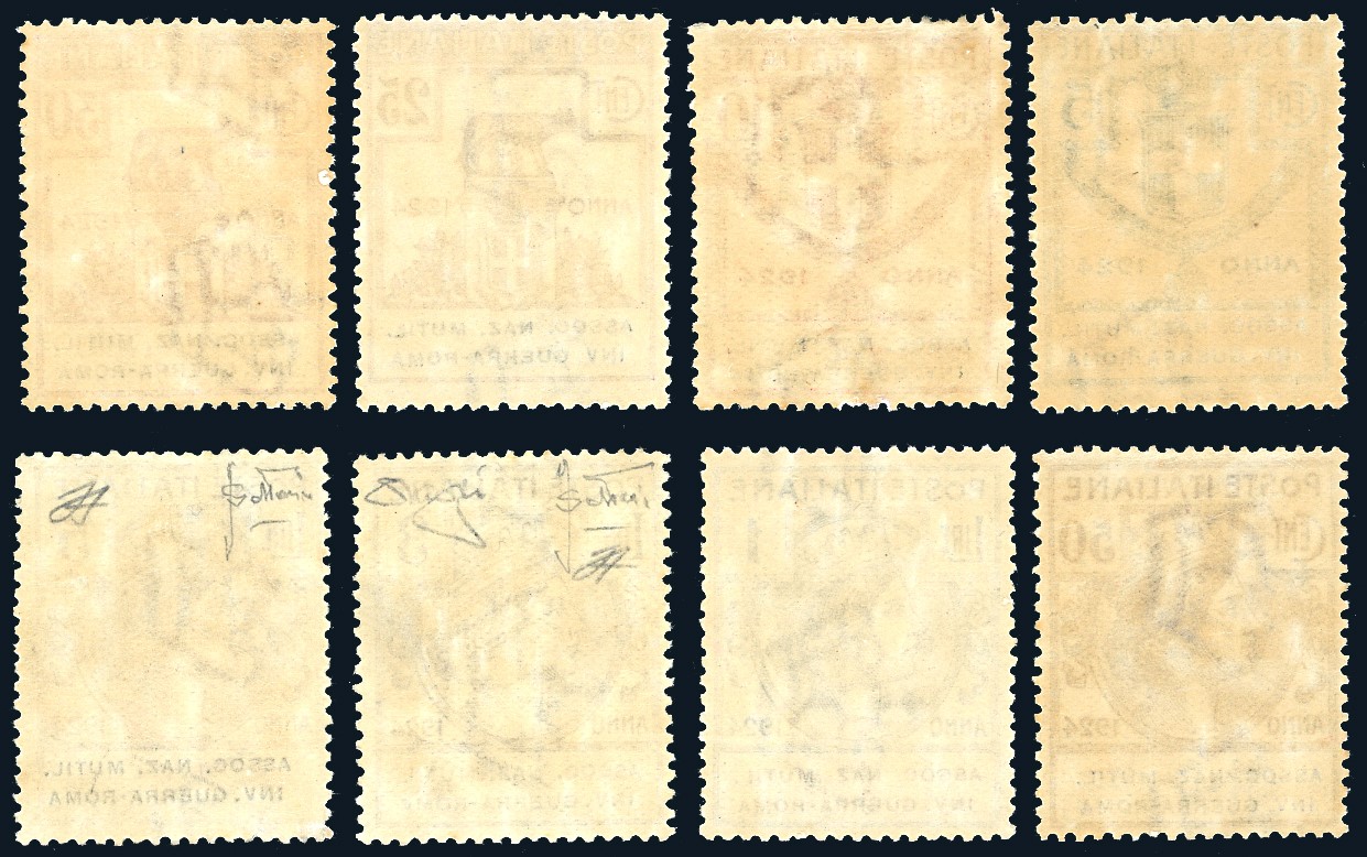 Regno D'italia - Enti Parastatali Assoc.naz.mutil.inv.guerra-roma 1924 - Serie Completa (5/12)