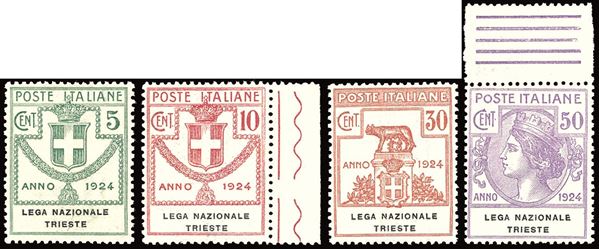 REGNO D'ITALIA - ENTI PARASTATALI LEGA NAZIONALE TRIESTE 1924 - Serie completa (42/45)