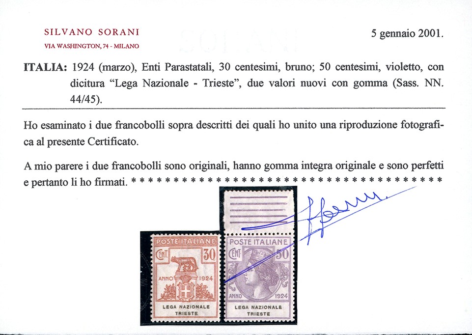 Regno D'italia - Enti Parastatali Lega Nazionale Trieste 1924 - Serie Completa (42/45)