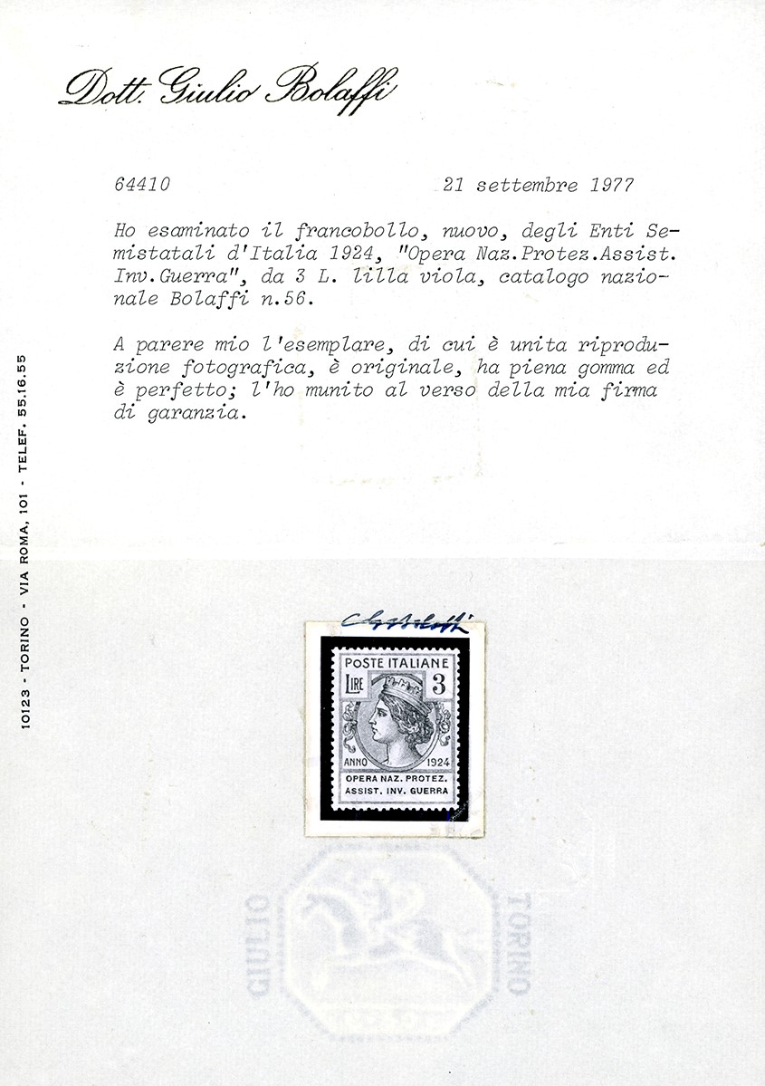 Regno D'italia - Enti Parastatali Opera Naz.protez.assist.inv.guerra 1924 - Serie Completa (50/57...