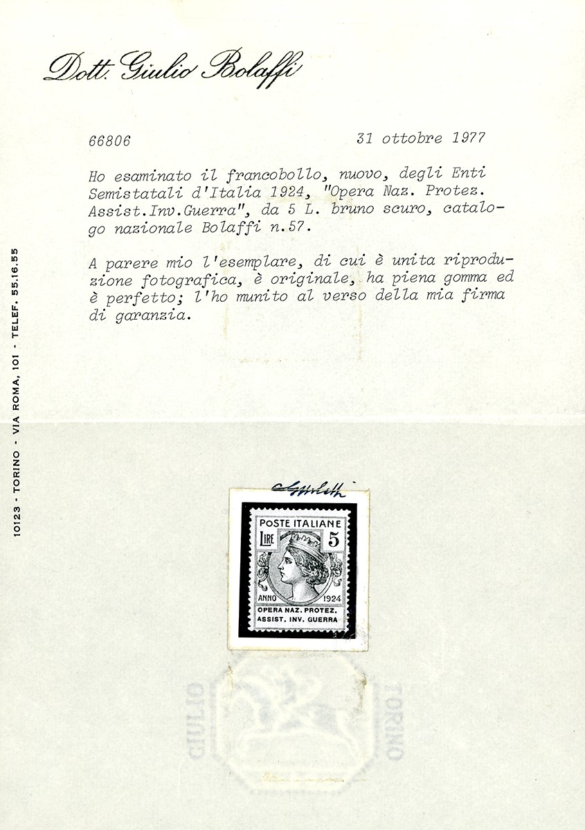 Regno D'italia - Enti Parastatali Opera Naz.protez.assist.inv.guerra 1924 - Serie Completa (50/57...