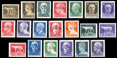 Repubblica Sociale Italiana 1944 - Soprastampati G.n.r., Tiratura di Verona, Serie Completa (470/...