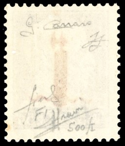 Repubblica Sociale Italiana 1944 - 50 Lire Soprastampa Fascio in Carminio Lillaceo, Tiratura di F...