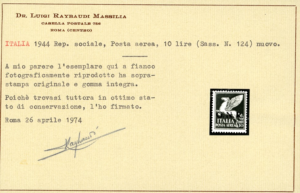 Rep. Sociale Italiana - Posta Aerea 1944 - Soprastampati G.n.r. di Verona, Serie Completa (117/12...