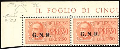 Rep. Sociale Italiana - Espressi 1943 - 2,50 Lire, Soprastampa G.n.r. di Brescia, II Tipo, Coppia...