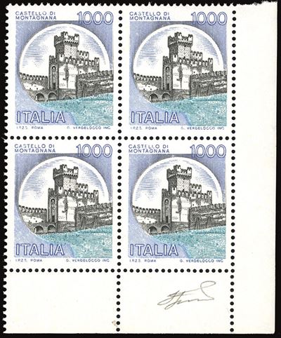 Repubblica Italiana 1980 - 1.000 Lire "castello Celeste", Francobollo Naturale (cat. Bolaffi 1632...