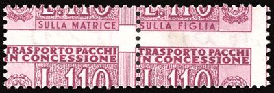 Repubblica Italiana - Pacchi in Concessione 1953 - 110 Lire, Filigrana Ruota, Dentellatura Orizzo...