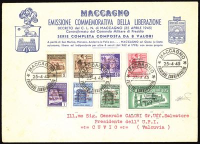 Cln Maccagno 1945 - Soprastampati, Serie Completa (1/8)