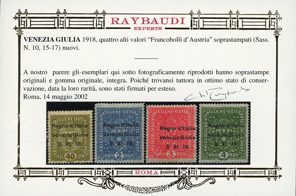 Terre Redente - Venezia Giulia 1918 - Soprastampati, Serie Completa (1/17)