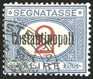 UFFICI POSTALI ALL'ESTERO - LEVANTE COSTANTINOPOLI SEGNATASSE 1922 - 2 lire (5)