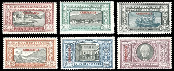 COLONIE ITALIANE - CIRENAICA 1924 - Manzoni, serie completa (11/16)