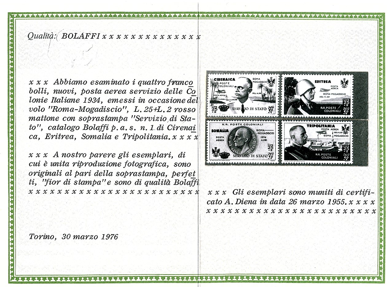 Colonie Italiane - Cirenaica Servizio Aereo 1934 - 25 + 2 Lire Coroncina (1)