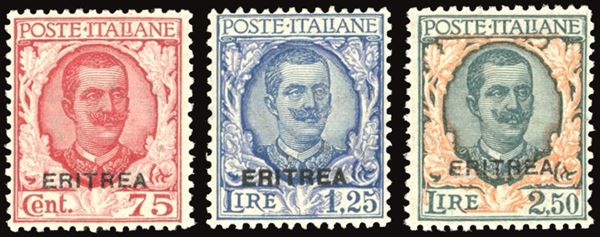 COLONIE ITALIANE - ERITREA 1926 - Soprastampati, serie completa (113/115)