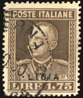 COLONIE ITALIANE - LIBIA 1930 - 1,75 lire bruno Vittorio Emanuele III, dent. 13 3/4 (94)