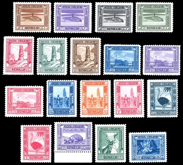 COLONIE ITALIANE - SOMALIA 1932 - Pittorica, dent. 12, serie completa (167/184)