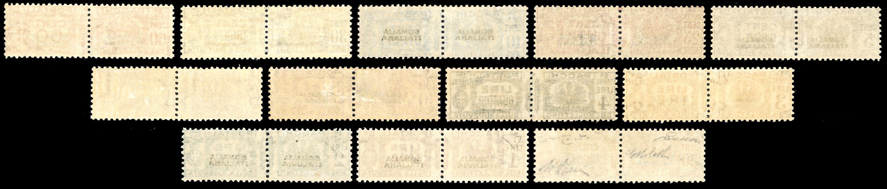 Colonie Italiane - Somalia Pacchi Postali 1928/41 - Fascio al Centro, Soprastampa del i Tipo, Ser...