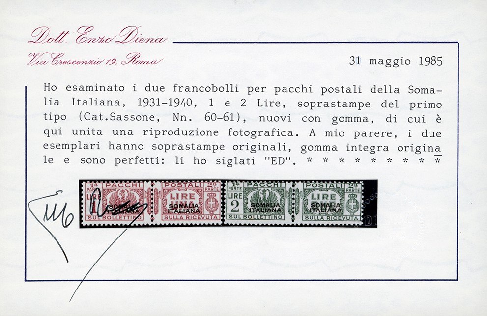 Colonie Italiane - Somalia Pacchi Postali 1928/41 - Fascio al Centro, Soprastampa del i Tipo, Ser...