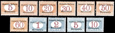Colonie Italiane - Somalia Segnatasse 1906 - Soprastampati "somalia Italiana Meridionale", Serie ...
