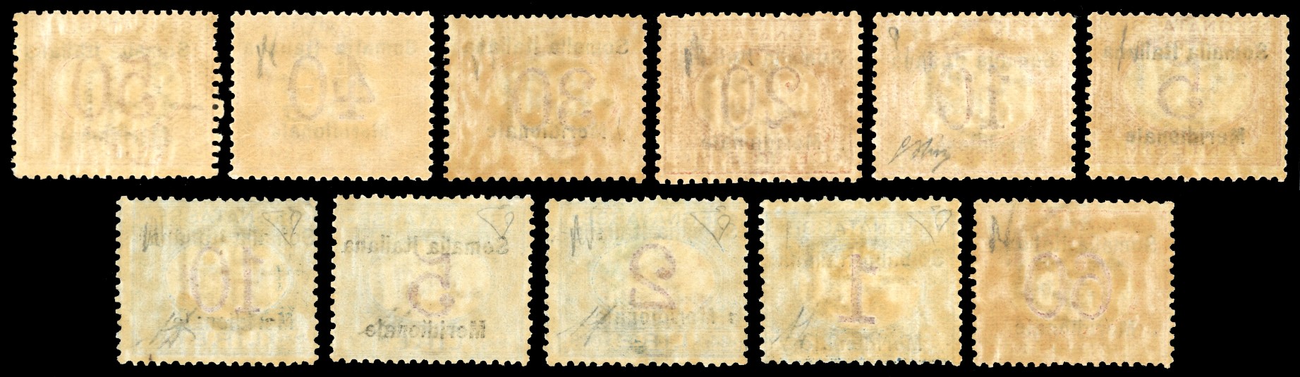 Colonie Italiane - Somalia Segnatasse 1906 - Soprastampati "somalia Italiana Meridionale", Serie ...