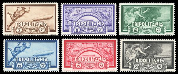 COLONIE ITALIANE - TRIPOLITANIA POSTA AEREA 1933 - Zeppelin, serie completa (22/27)