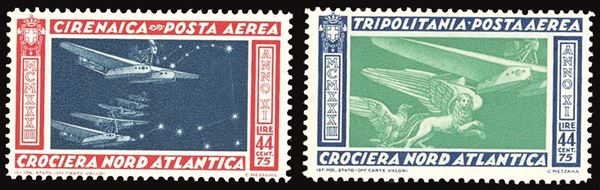 COLONIE ITALIANE - GIRI COLONIALI POSTA AEREA 1933 - Crociera di Balbo, giro completo delle due Colonie (Cirenaica A18/A19,Tripolitania A28/A28)