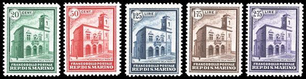 SAN MARINO 1932 - Palazzetto della Posta, serie completa (159/163)