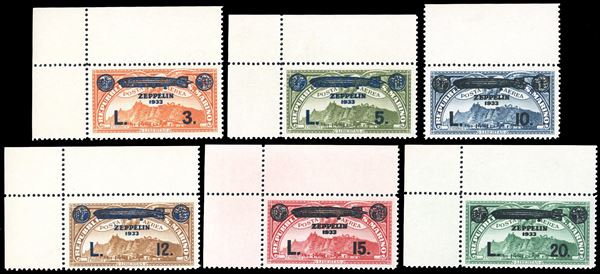 SAN MARINO - POSTA AEREA 1933 - Zeppelin, serie completa (11/16)