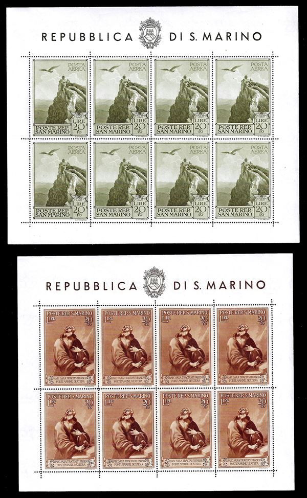 SAN MARINO - FOGLIETTI 1944 - Case popolari, foglietti, serie completa (4/5)