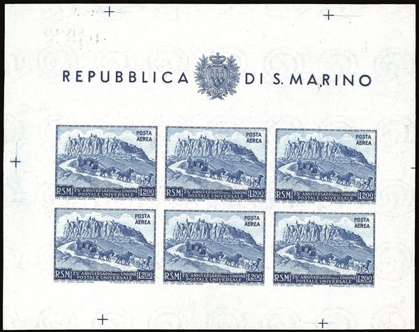 SAN MARINO - FOGLIETTI 1951 - 200 lire UPU, foglietto (11)
