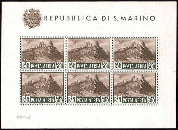 SAN MARINO - FOGLIETTI 1951 - 500 lire Veduta, foglietto (12)