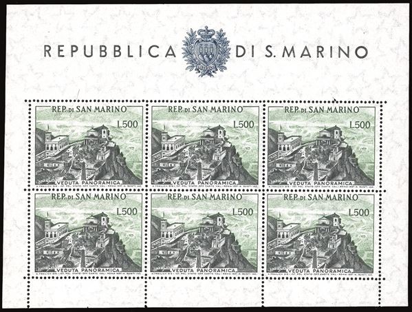 SAN MARINO FOGLIETTI 1958 - 500 lire Panorama, foglietto (18)