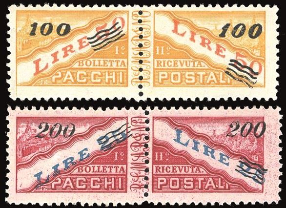 SAN MARINO - PACCHI POSTALI 1948/50 - Soprastampati, serie completa (33/34)