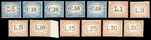 SAN MARINO - SEGNATASSE 1925/28 - Colori cambiati, le due serie complete (19/27,28/31)
